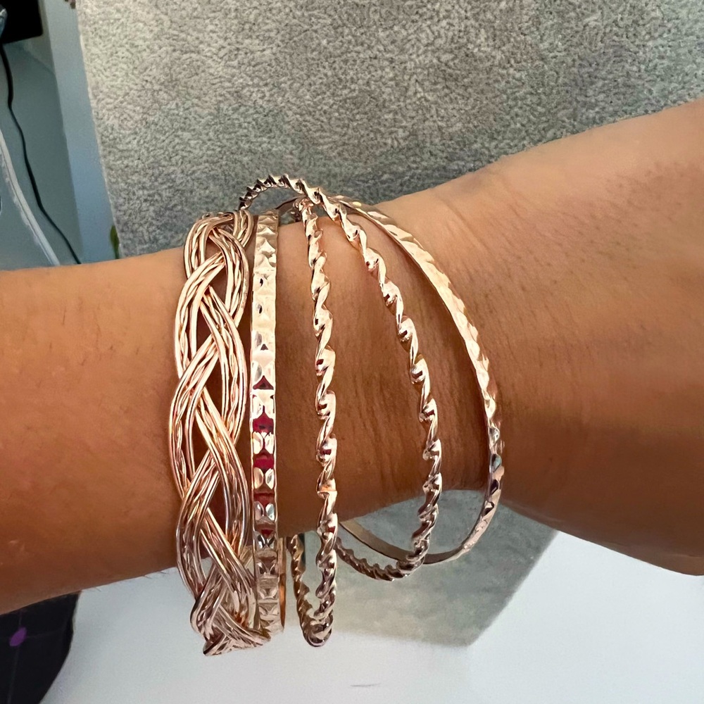 Paparazzi rose gold bangles